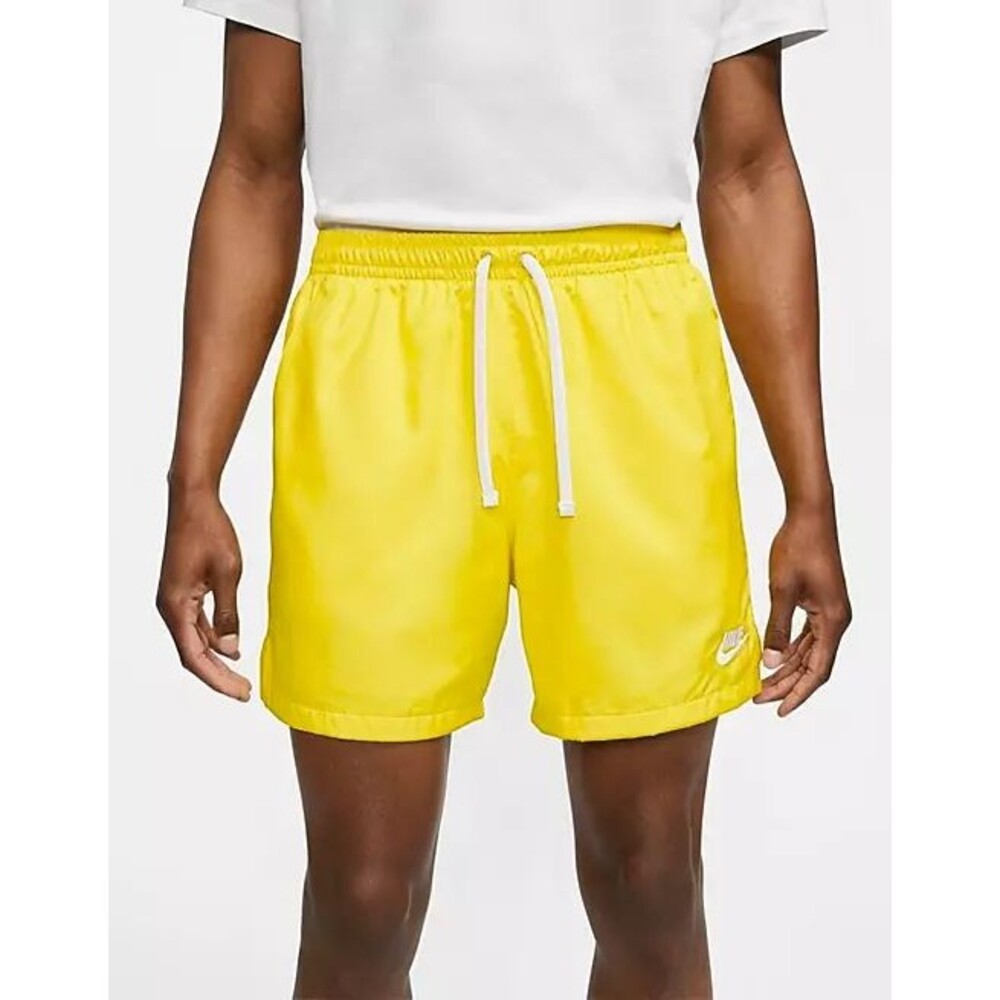 Nike Vintage Rare Sportswear Club Woven Track Shorts Nylon Neon Yellow Small